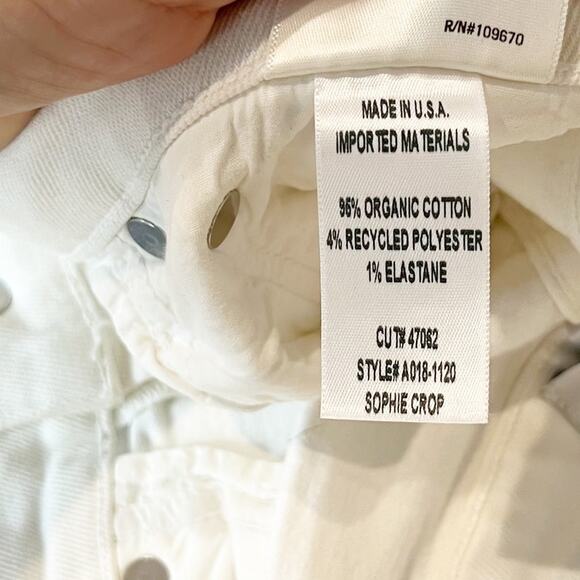 AGOLDE Sophie Crop High Rise Skinny Slim Jeans White 30 / 10 - Picture 8 of 11